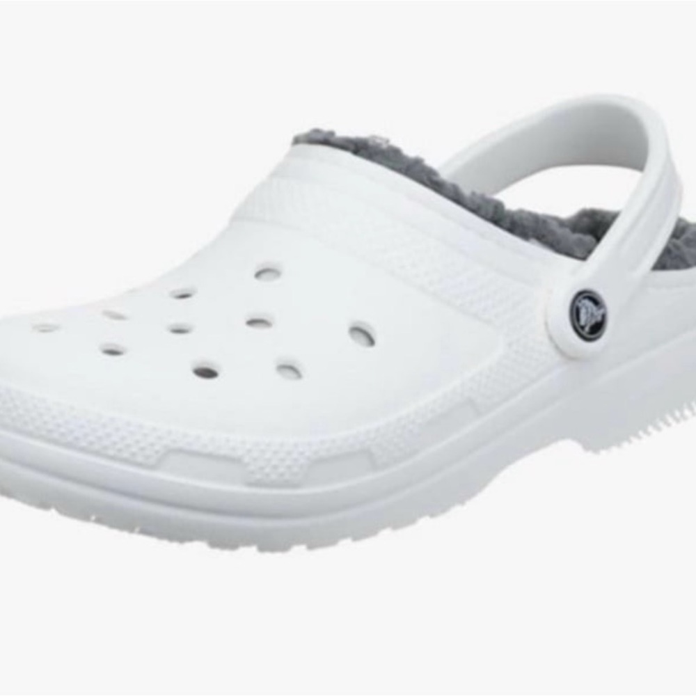 Kids White Clogs with Gray Lining
